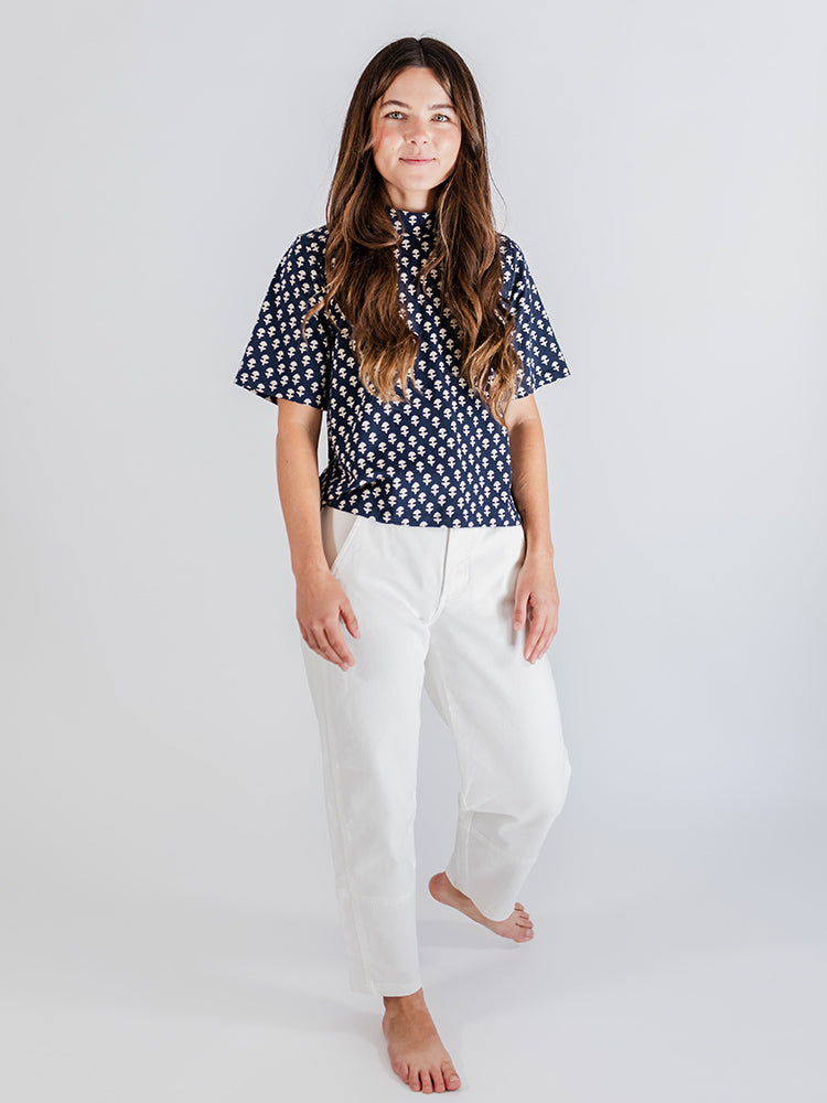 Eve Top - Micro Floral Navy - Image 4
