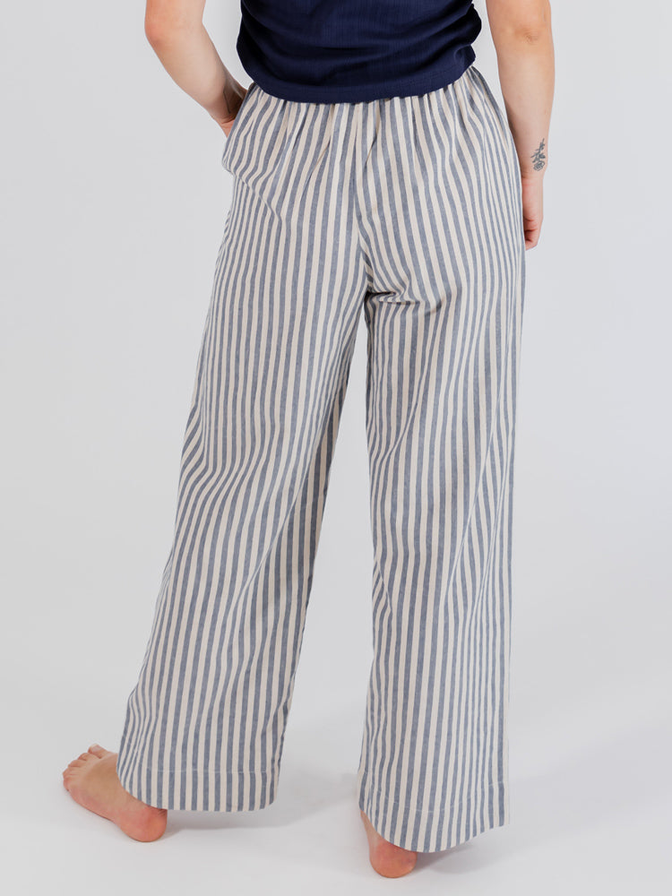 Emmy Drawstring Pant - Pinstripe Blue - Image 6