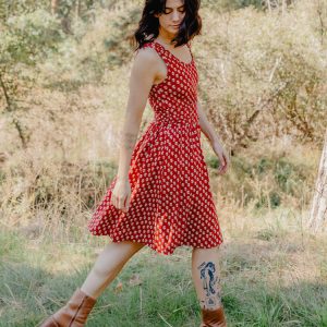 Asheville Dress - Micro Floral Red - Image 1
