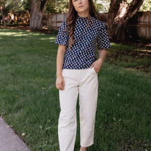 Eve Top - Micro Floral Navy - Image 3