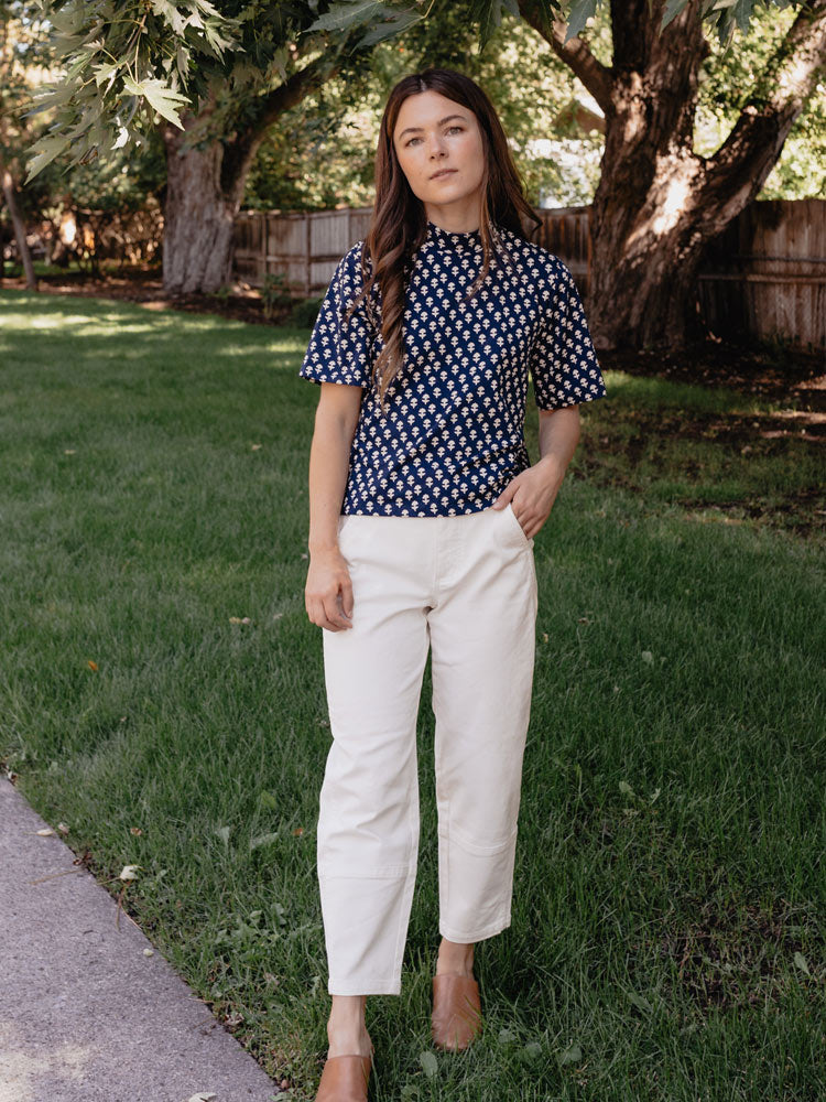 Eve Top - Micro Floral Navy - Image 3