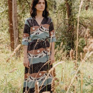 Aditi Wrap Dress - Mountain Stripe - Image 3