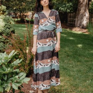 Aditi Wrap Dress - Mountain Stripe - Image 4