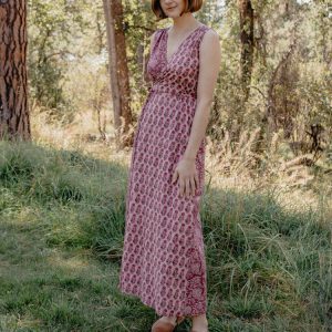 Bekka Maxi Dress - Magenta Vine Floral - Image 1