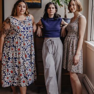 Emmy Drawstring Pant - Pinstripe Blue - Image 4