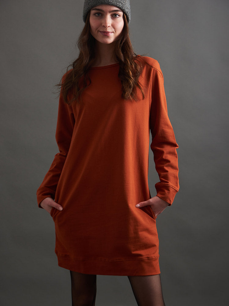 Sweatshirt Dress - Loop Knit Clay - Image 1