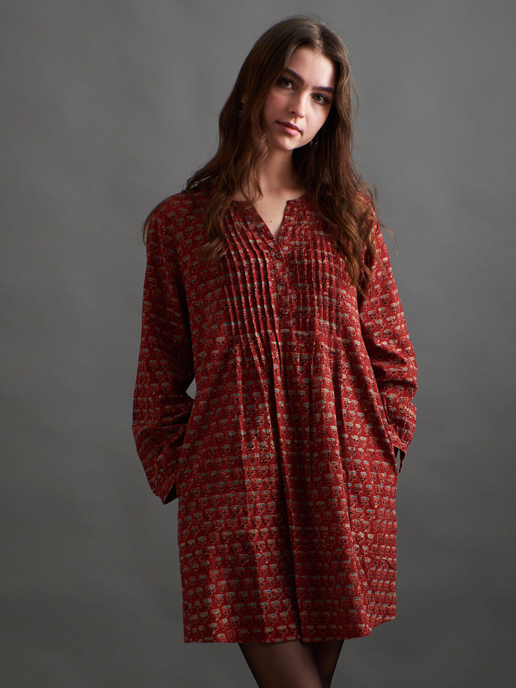 Victoria Tunic Dress - Currant Red - Image 4