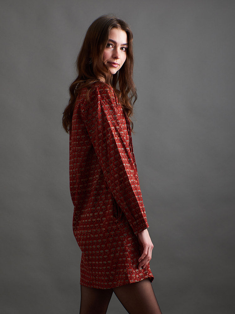 Victoria Tunic Dress - Currant Red - Image 6
