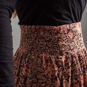 Mila Midi Skirt - Black Floral - Image 2