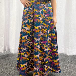 Lucinda Maxi Skirt - Blue Horses - Image 6