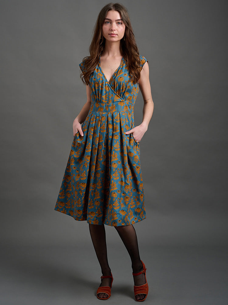 Lucille Dress - Teal Floral - Image 3