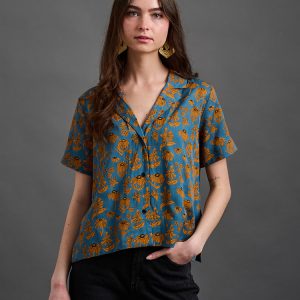 Camp Shirt - Teal Floral - Image 2