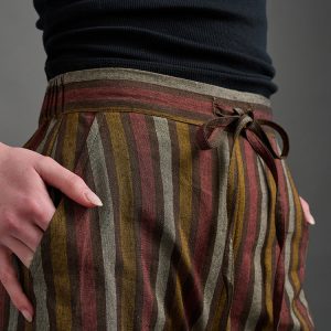 Emmy Drawstring Pant - Chocolate Stripe - Image 4