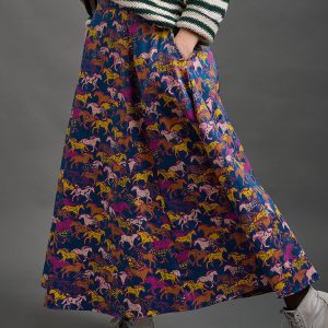 Lucinda Maxi Skirt - Blue Horses - Image 1