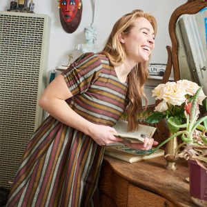 Kavita Dress - Chocolate Stripe - Image 7