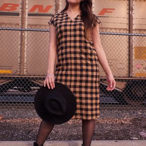 Padma Pocket Dress - Black and Tan Mix - Image 6