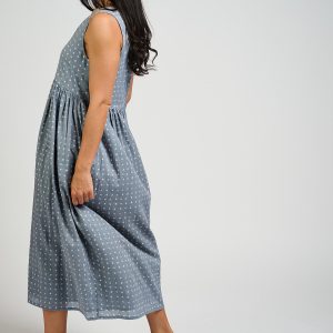 Olivia Dress - Slate Blue Dots - Image 4
