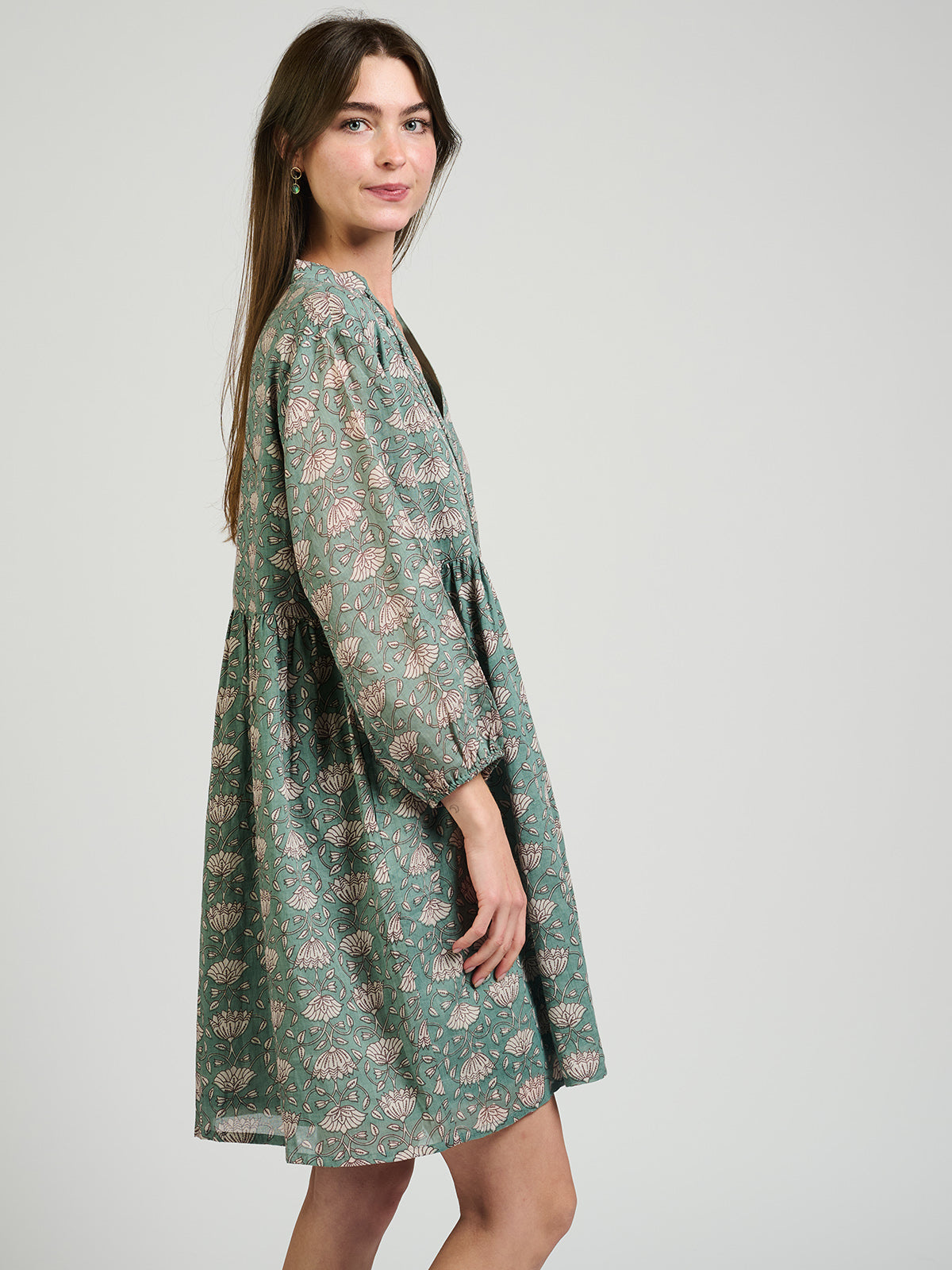 Sohla Mini Dress - Aegean Teal Floral - Image 6