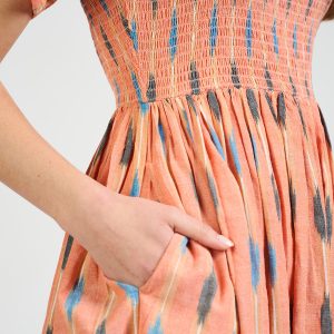 Teddy Dress - Peach Ikat - Image 7