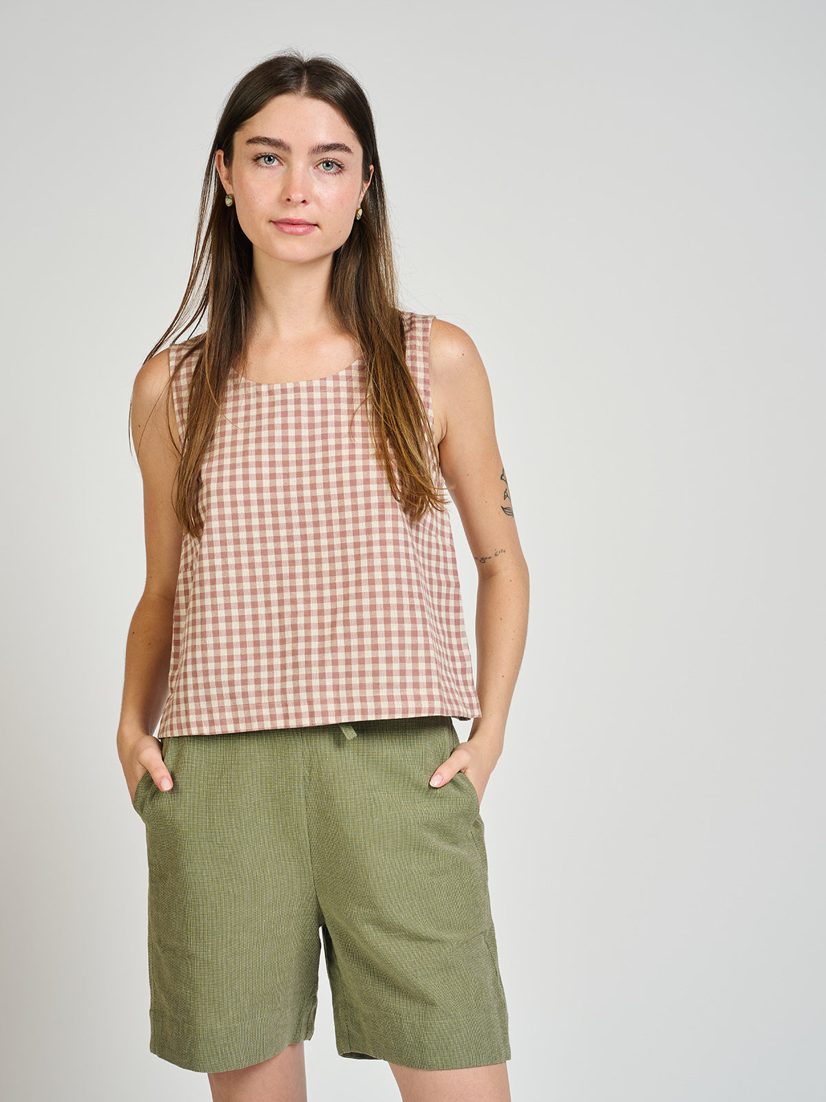 Larisa Short - Olive Chambray - Image 1