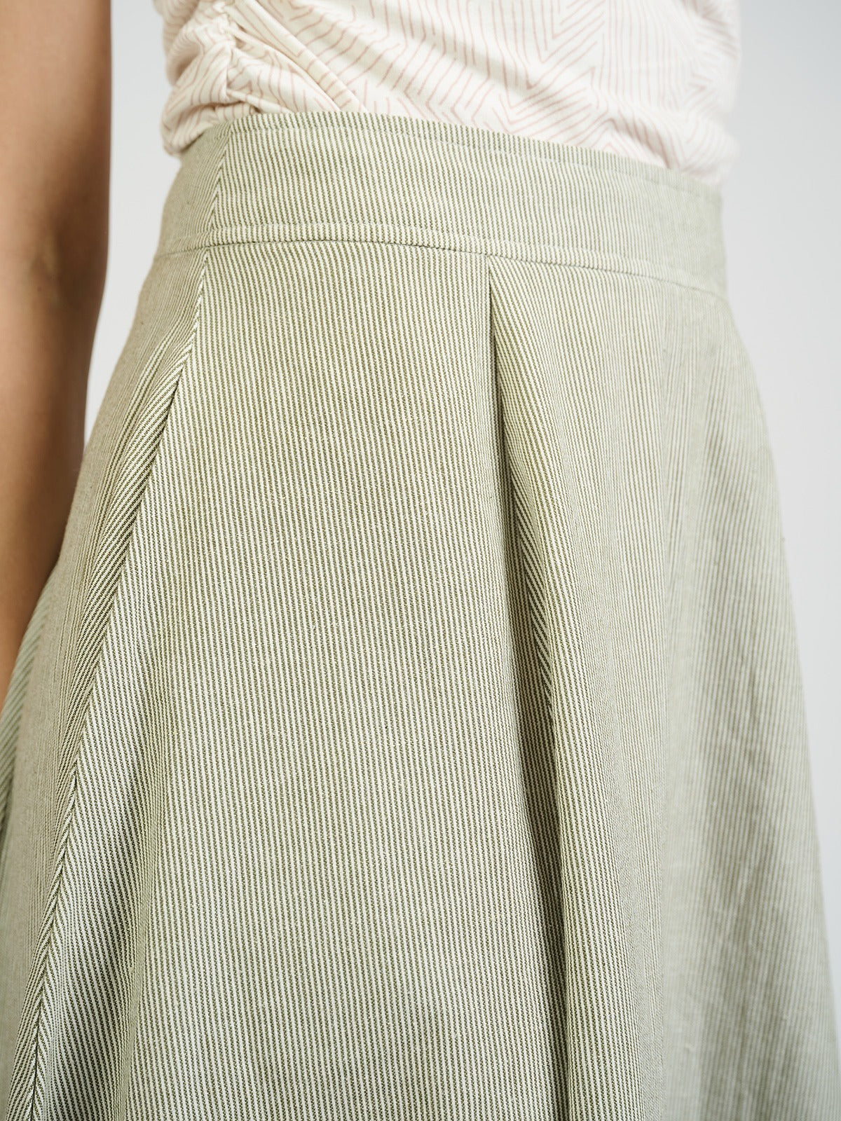 Lucinda Skirt - Olive Stripe - Image 10