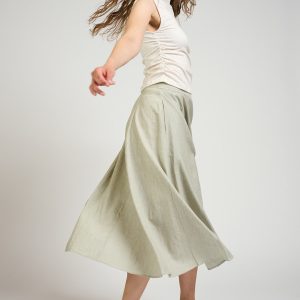 Lucinda Skirt - Olive Stripe - Image 8