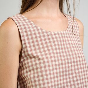 Neko Tank - Brown Gingham - Image 3