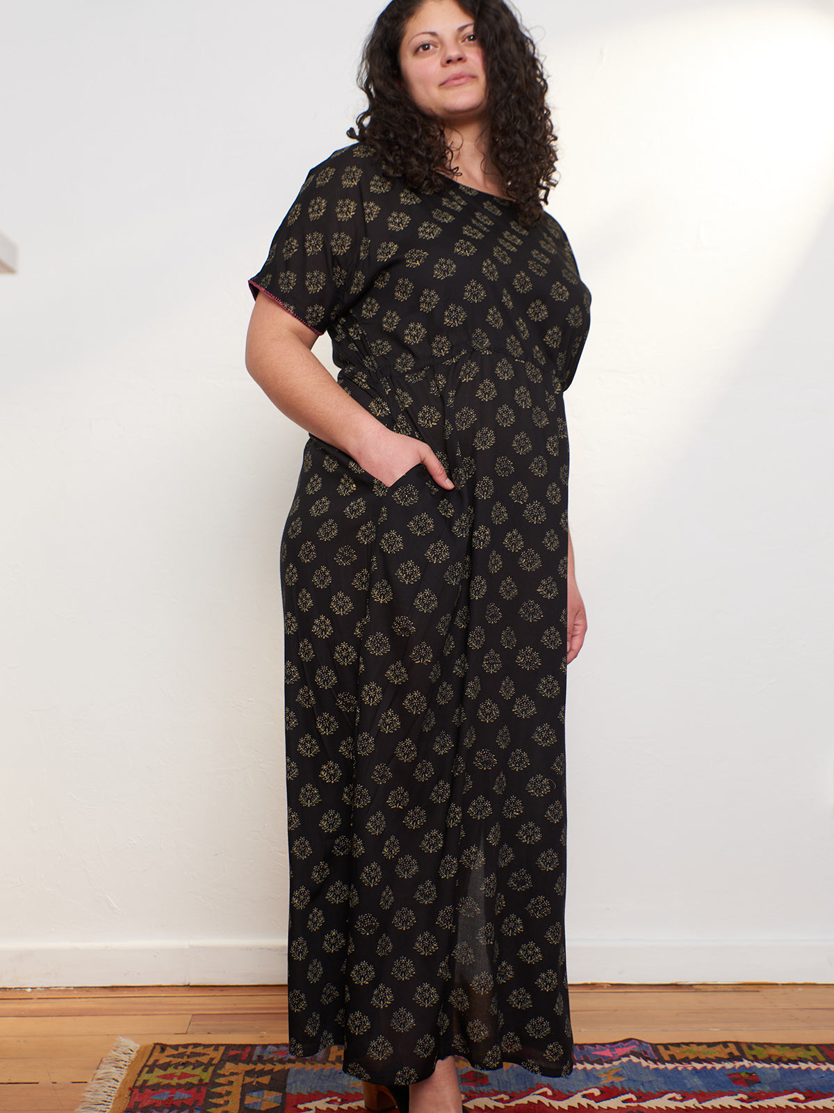 Aimee Maxi Dress - Floral Stamp Black - Image 8