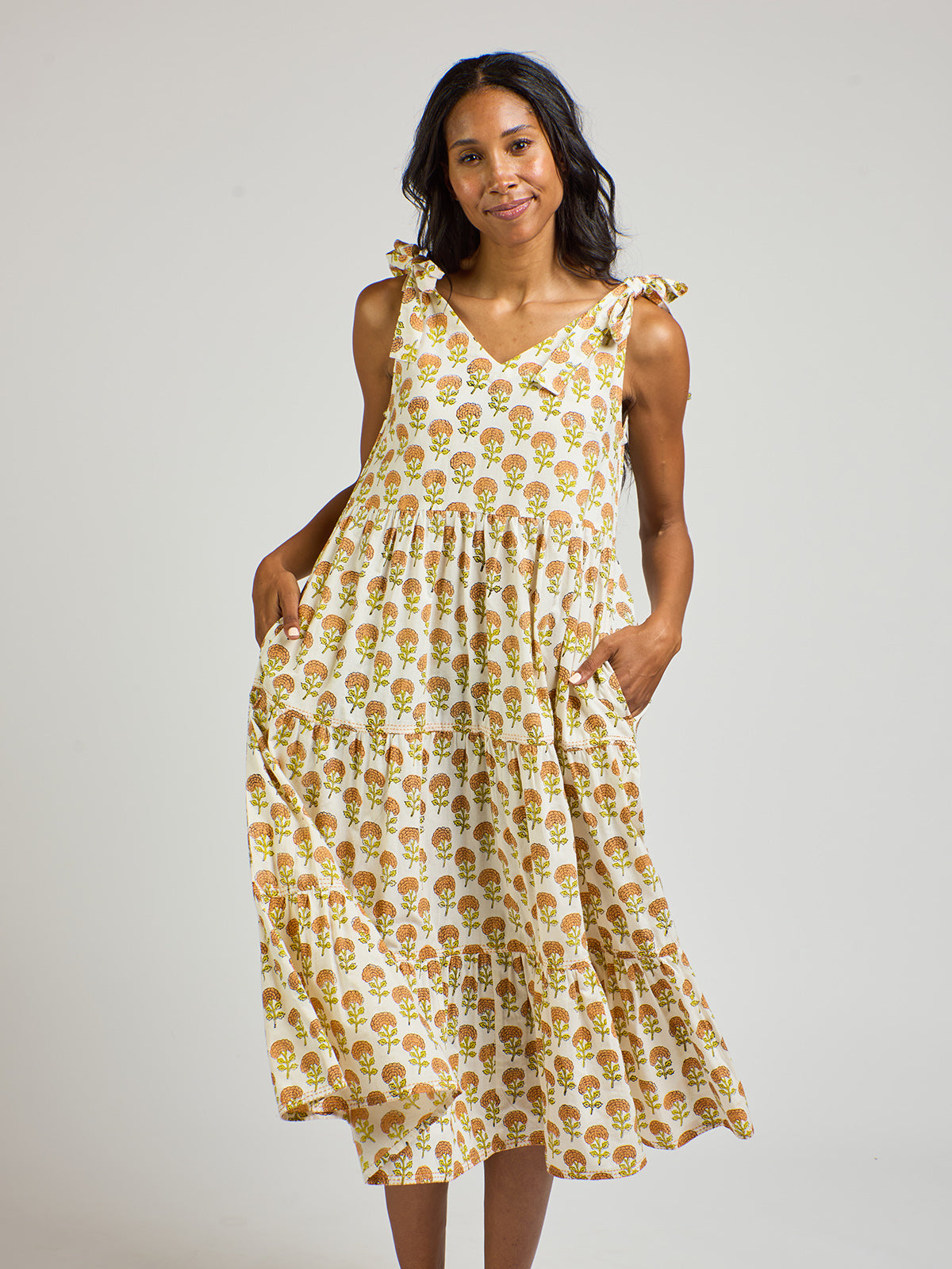 Lorelei Tiered Dress - Marigold - Image 1