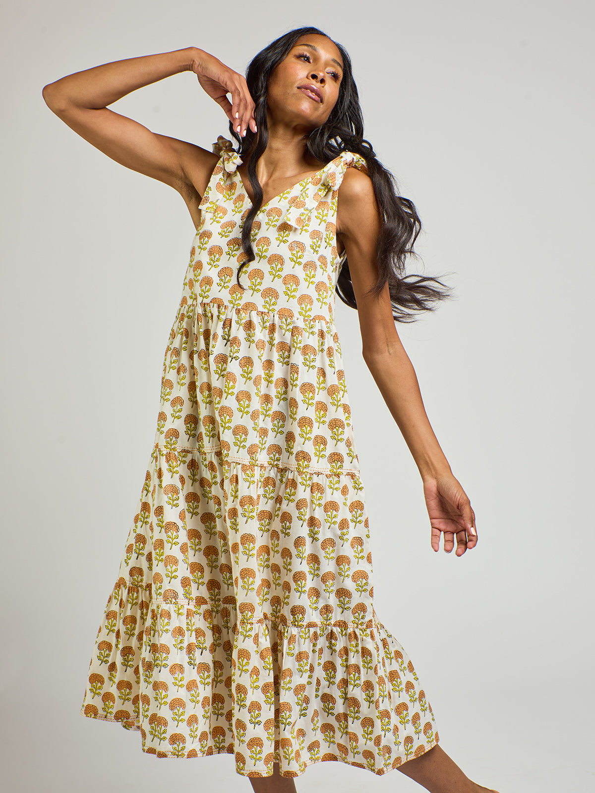 Lorelei Tiered Dress - Marigold - Image 3