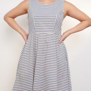 Nadiya Dress - Pinstripe Blue - Image 2