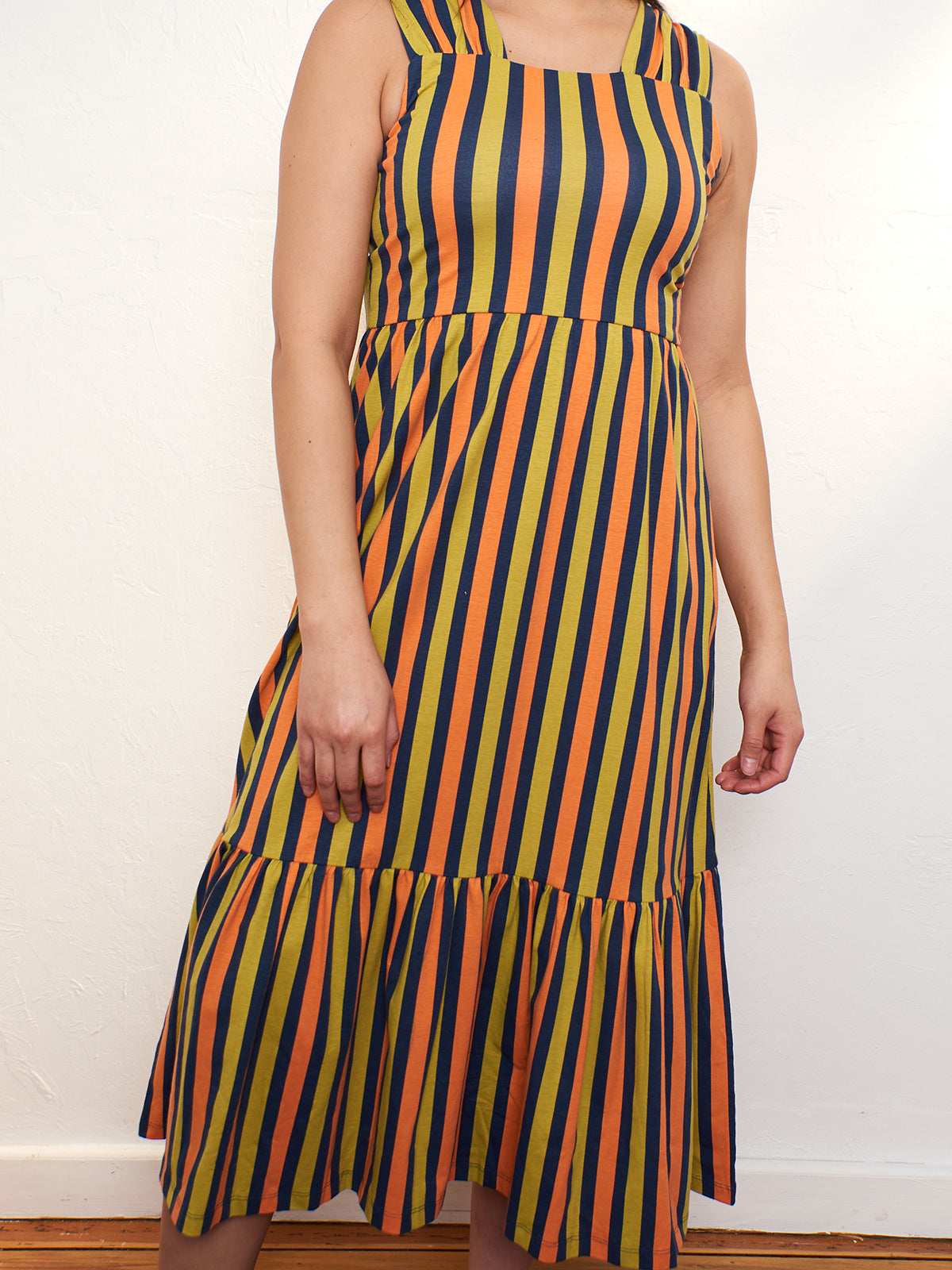 Opal Dress - Navy Chartreuse Stripe - Image 5