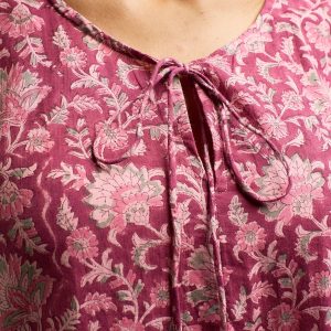 Thais Tiered Sleeveless Dress - Magenta Vine Floral - Image 13