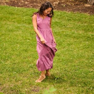 Lorelei Tiered Dress - Purple Buds - Image 3