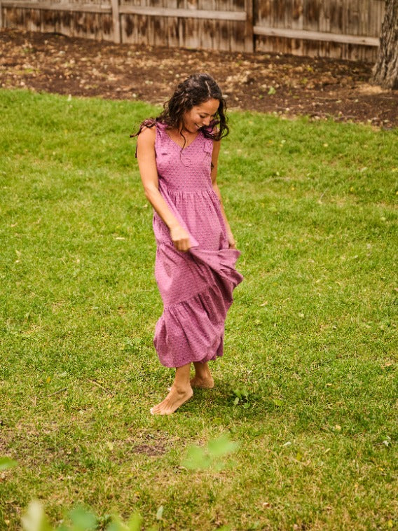 Lorelei Tiered Dress - Purple Buds - Image 3
