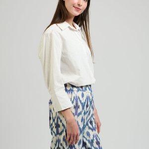 Mae Oversized Shirt - White Waves - Image 2
