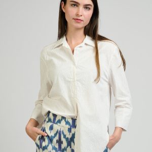Mae Oversized Shirt - White Waves - Image 6