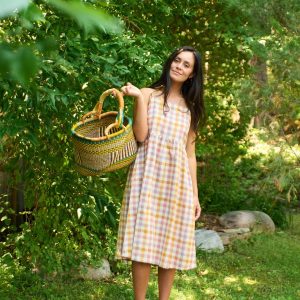 Ivy Midi Dress - Blush Plaid - Image 1