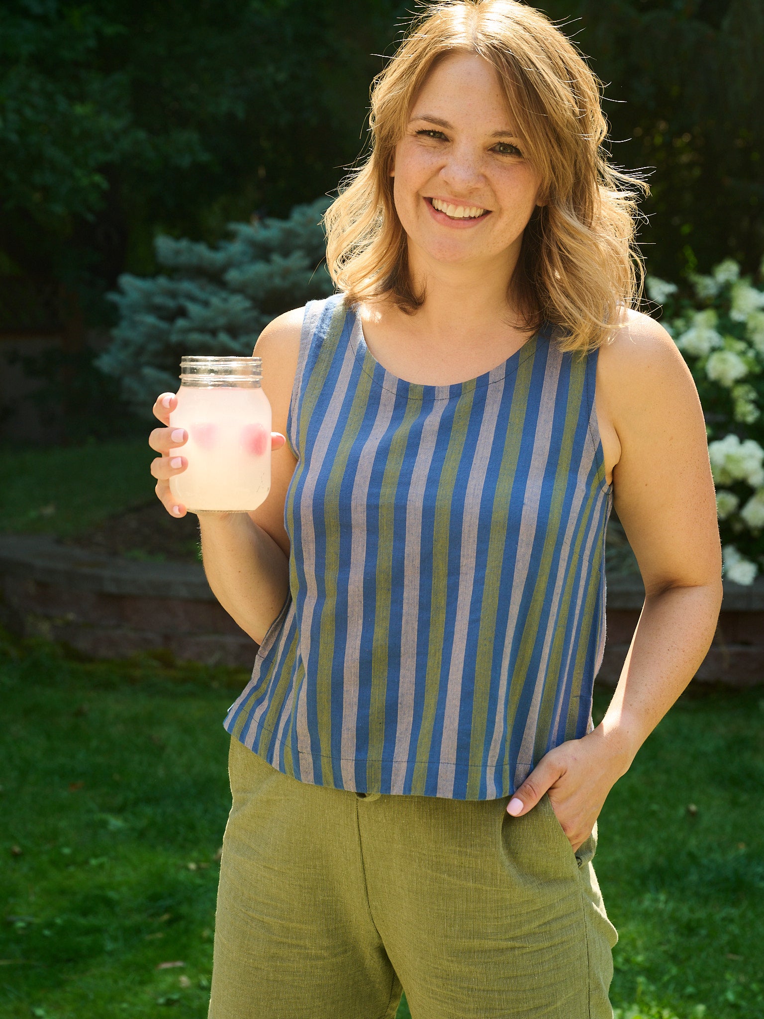 Neko Tank - Lavender Stripe - Image 1