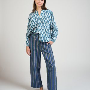 Emmy Drawstring Pant - Lavender Stripe - Image 5