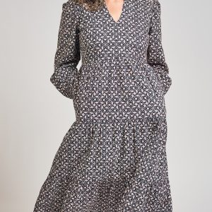 Norah Tiered Dress - Black Botanical - Image 5