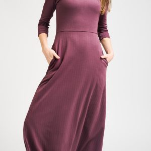 Mumbai Maxi Dress - Eggplant Rib Knit - Image 5