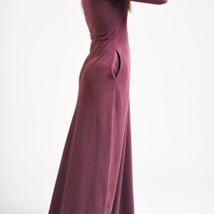 Mumbai Maxi Dress - Eggplant Rib Knit - Image 2