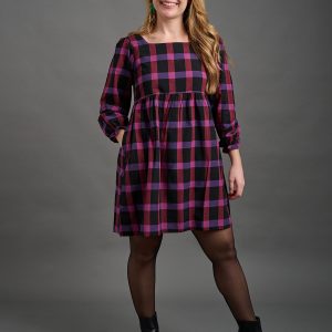 Nico Mini Dress - Ultra Violet Plaid - Image 1