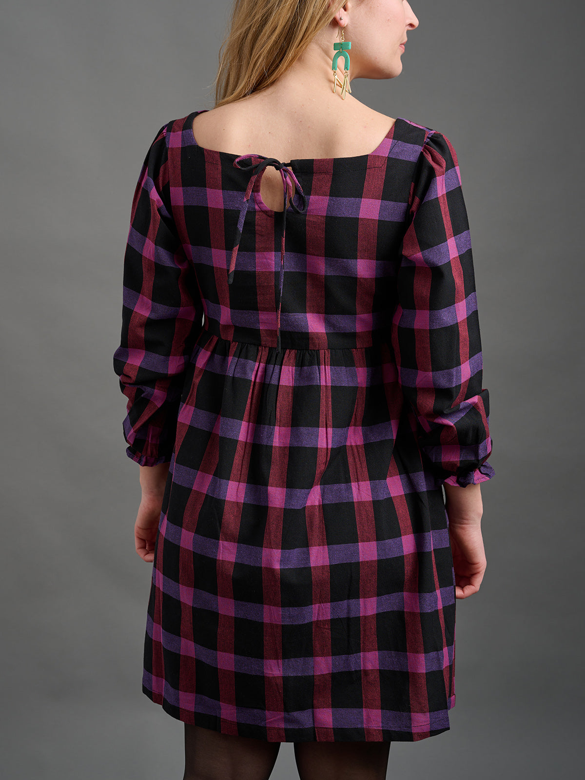 Nico Mini Dress - Ultra Violet Plaid - Image 2