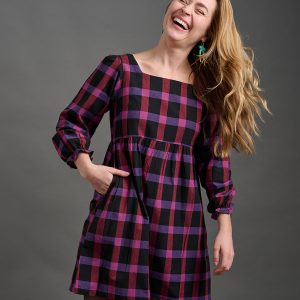 Nico Mini Dress - Ultra Violet Plaid - Image 7