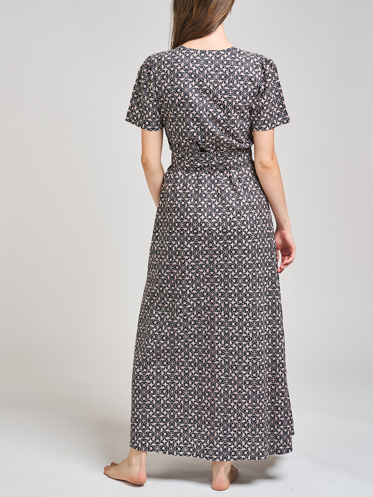 Wrap Maxi Dress - Black Botanical - Image 5