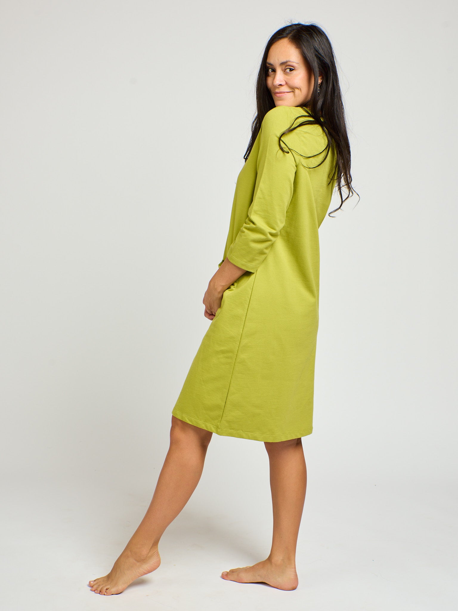 Sylvan Shift Dress - Loop Knit Moss - Image 6
