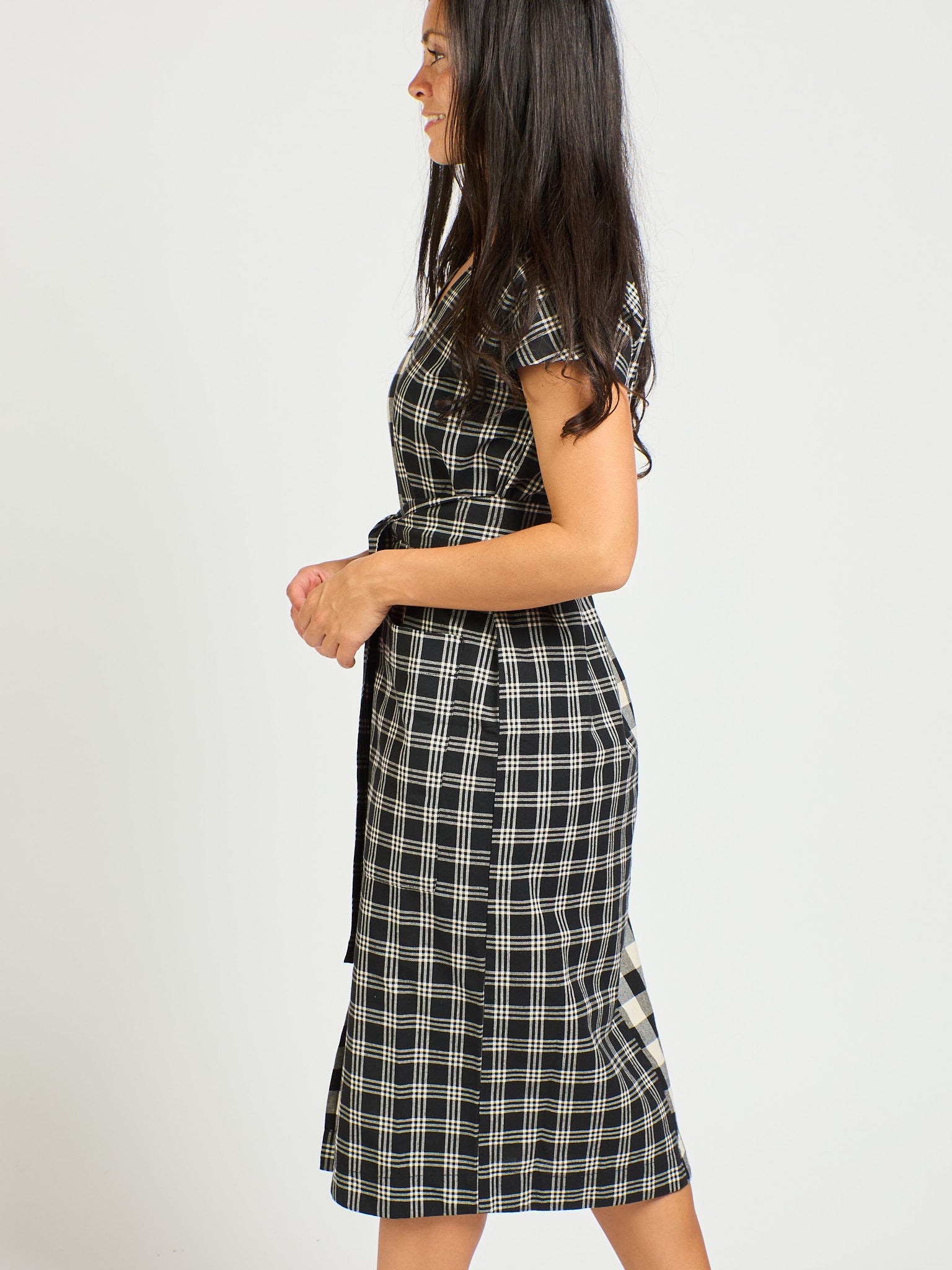 Padma Pocket Dress - Black and White Mix - Image 9