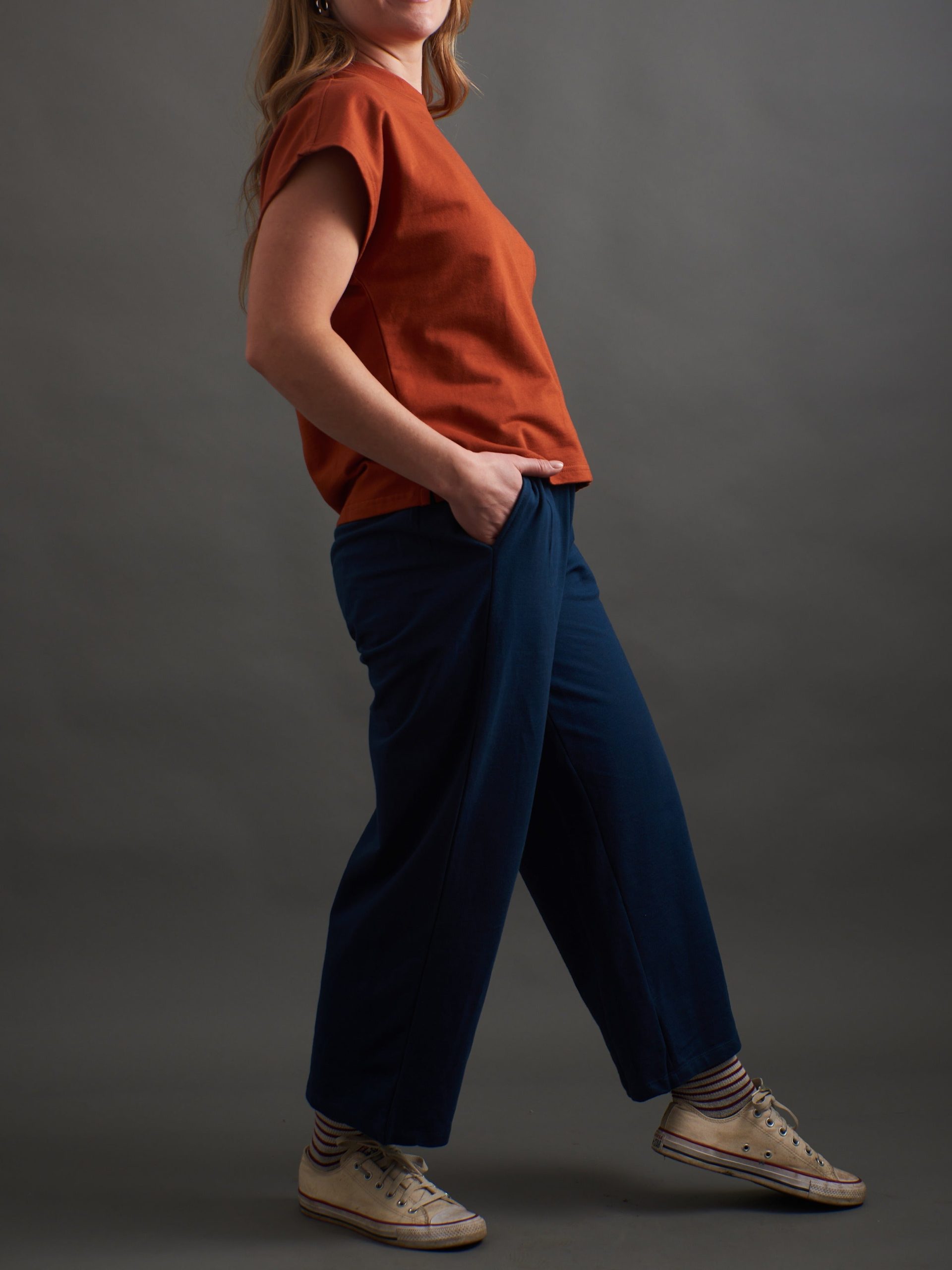 Fae Wide-Leg Pant - Loop Knit Blue - Image 8